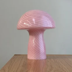 Lampe à poser en verre rose champignon 18x23cm Jenny - Dyberg larsen