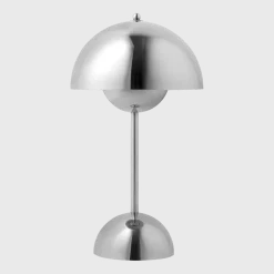 Lampe à poser sans fil chrome plaqué 29,5 x 16 cm Flowerpot VP9 - &Tradition