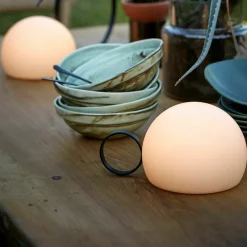 Lampe à poser sans fil noire avec petit anneau Circ - Estiluz