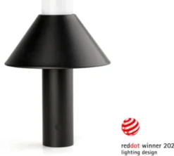 Lampe sans fil en aluminium noir 17,5x24cm Fuji - Faro Barcelona