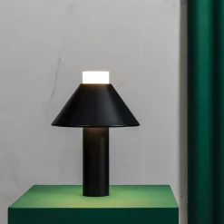 Lampe sans fil en aluminium noir 17,5x24cm Fuji - Faro Barcelona