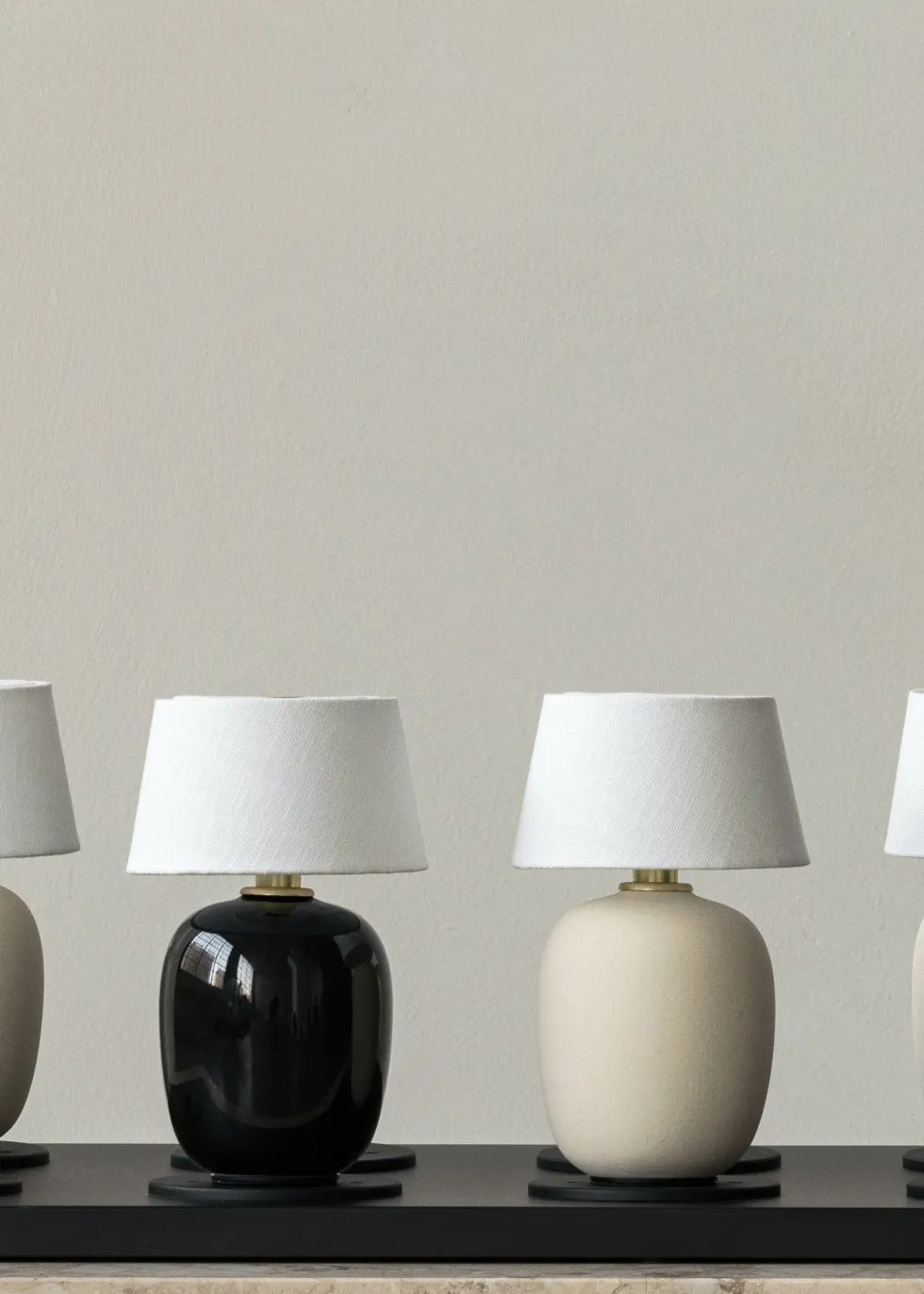 Lampe sans fil en céramique crème 18 x 36 cm Torso - Audo