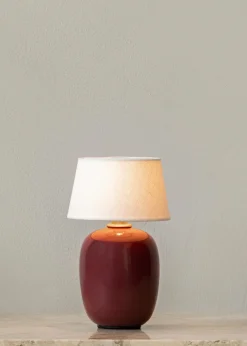 Lampe sans fil en céramique rouge ruby 18 x 36 cm Torso - Audo