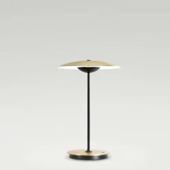 Lampe sans fil en laiton brossé et aluminium blanc Ginger 20 M - Marset