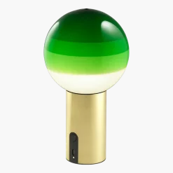 Lampe sans fil verte pied laiton Dipping Light - Marset