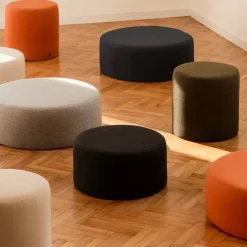 Large pouf en laine terracotta 25 cm Folk - noo.ma