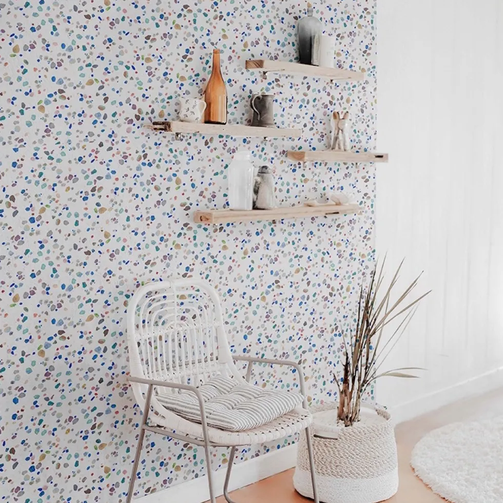 Lé de papier peint blanc Agathe - MUES Design