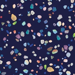 Lé de papier peint bleu Agathe - MUES Design