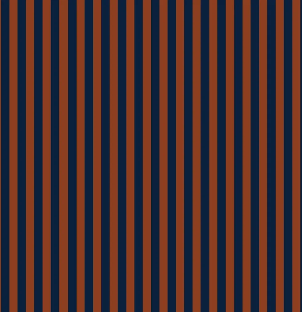 Lé de papier peint bleu nuit et marron Ernest 03 - Mues Design
