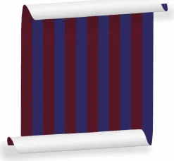 Lé de papier peint bordeaux et bleu marine Auguste 05 - Mues Design