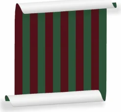 Lé de papier peint bordeaux et vert foncé Auguste 04 - Mues Design