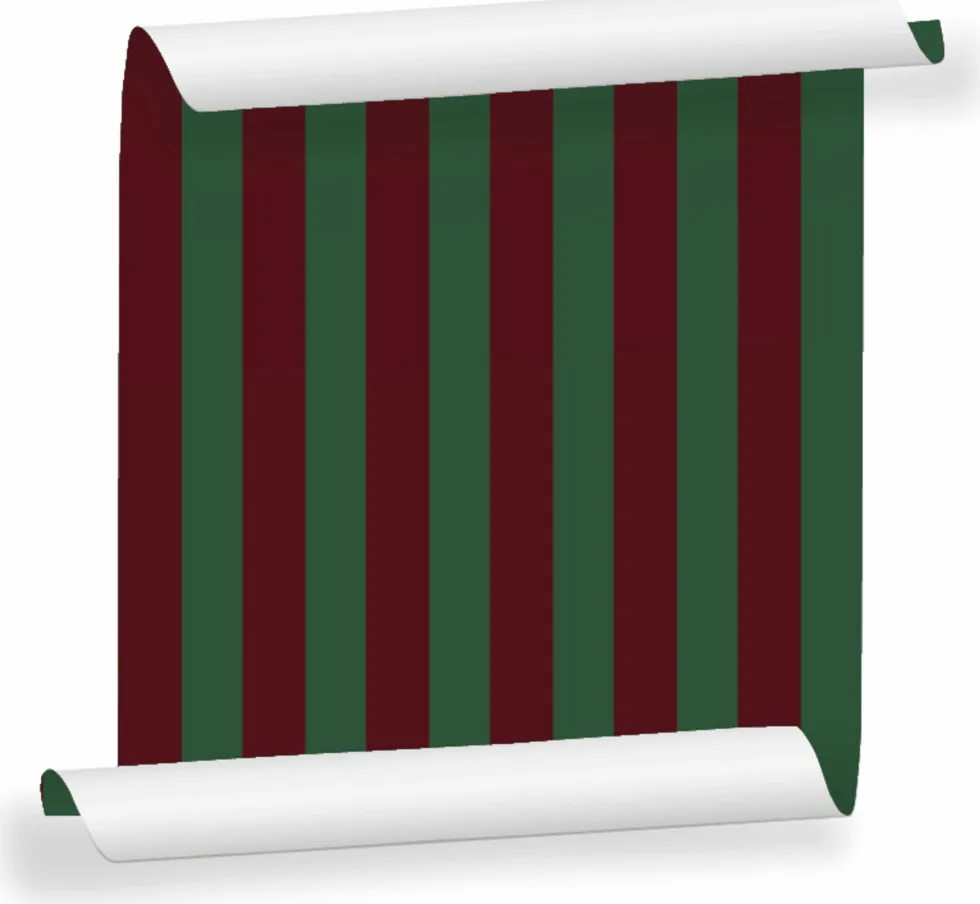 Lé de papier peint bordeaux et vert foncé Auguste 04 - Mues Design