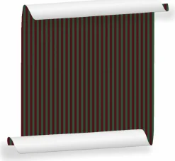 Lé de papier peint bordeaux foncé et vert foncé Ernest 04 - Mues Design