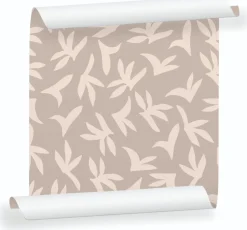 Lé de papier peint écru sur beige Loup - MUES Design