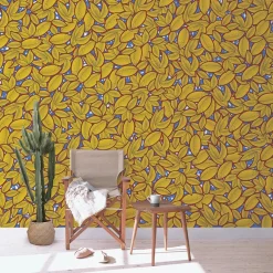Lé de papier peint jaune Hassanatou - MUES Design
