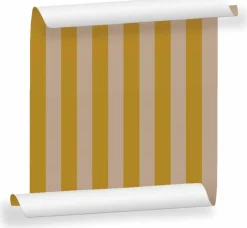 Lé de papier peint ocre jaune et beige Auguste 17 - Mues Design