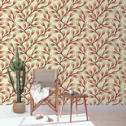 Lé de papier peint orange Nyambura - MUES Design