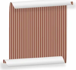 Lé de papier peint rose terracotta et beige poudré Ernest 12 - Mues Design