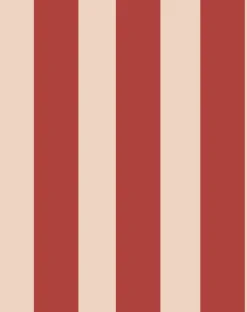 Lé de papier peint rouge brique et rose pâle Auguste 21 - Mues Design