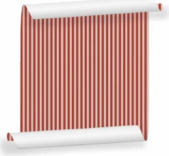 Lé de papier peint rouge brique et rose pâle Ernest 21 - Mues Design