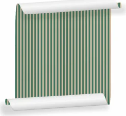 Lé de papier peint vert jade foncé et beige Ernest 23 - Mues Design