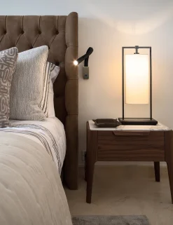 Liseuse en cuir marron foncé et bronze avec interrupteur 60 cm Flexiled - Contardi