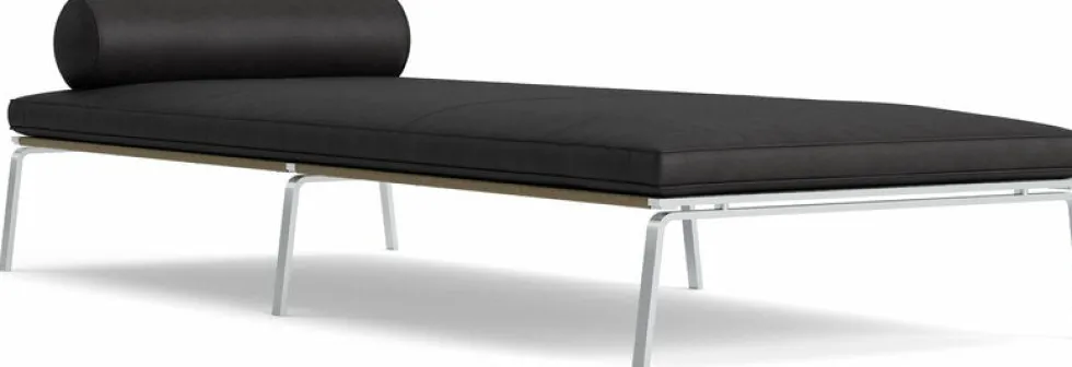 Lit de jour en acier et cuir anthracite Man - NORR11