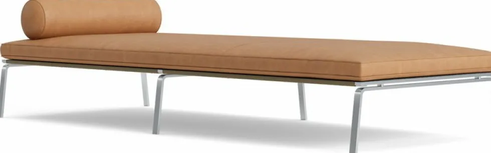 Lit de jour en acier et cuir camel Man - NORR11