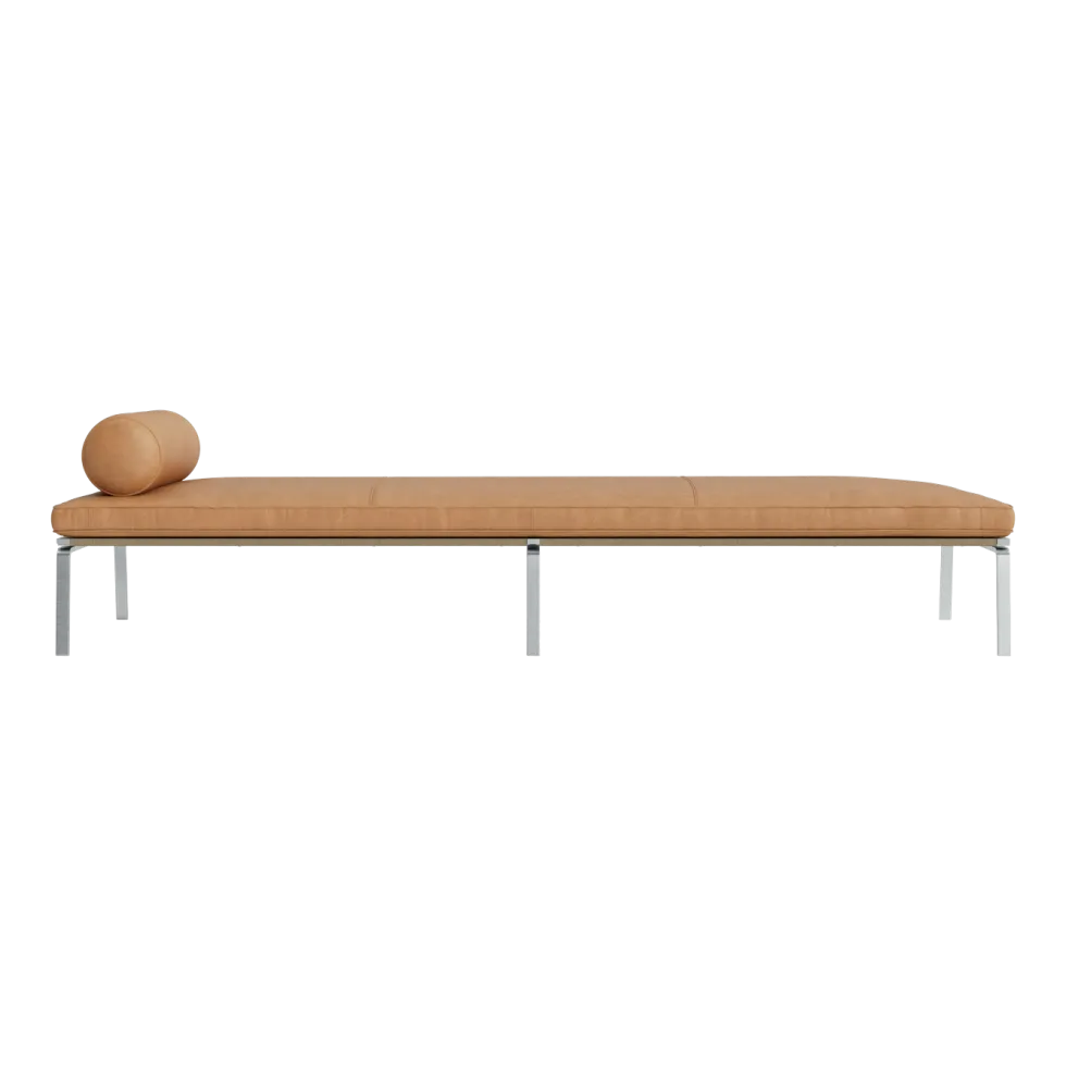 Lit de jour en acier et cuir camel Man - NORR11