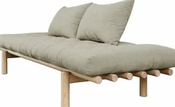 Lit de jour en bois clair et matelas lin Pace - Karup Design