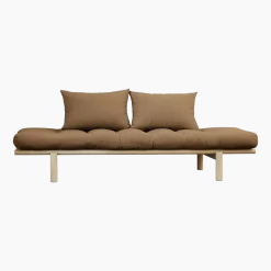 Lit de jour en bois clair et matelas mocca Pace - Karup Design