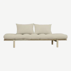 Lit de jour en bois naturel et coton beige Pace - Karup Design