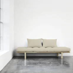 Lit de jour en bois naturel et coton beige Pace - Karup Design