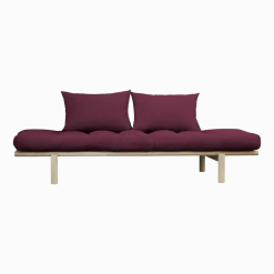 Lit de jour en bois naturel et coton violet Pace - Karup Design