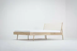 Lit en chêne huilé et coton tissé 180 x 200 cm Fawn - Gazzda