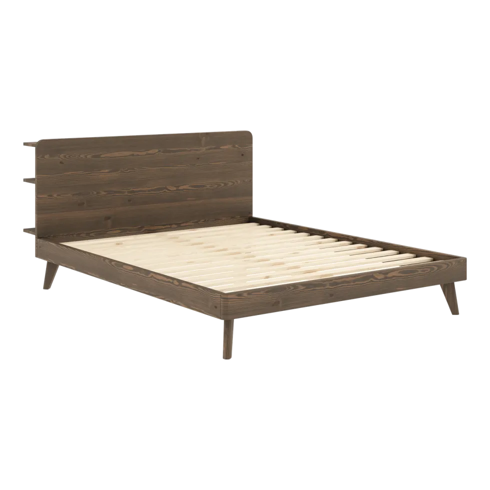 Lit en pin foncé laqué 160 x 200 cm Retreat - Karup Design