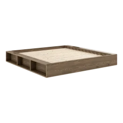 Lit en pin laqué marron foncé et tissu 180 x 200 cm Ziggy - Karup Design