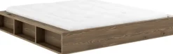 Lit en pin laqué marron foncé et tissu 180 x 200 cm Ziggy - Karup Design