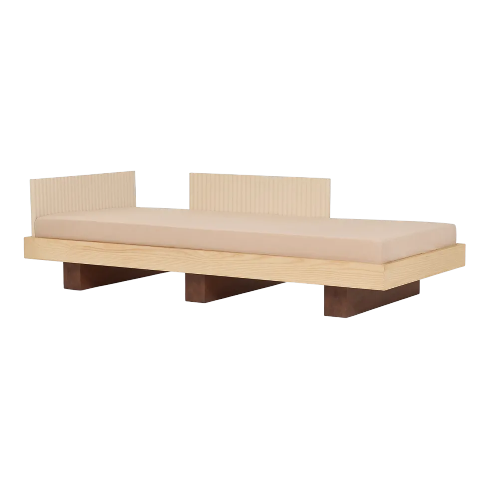 Lit junior en bois massif d'hévéa et frêne naturel 160x70cm Heju x Nobodinoz - Nobodinoz