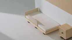 Lit junior en bois massif d'hévéa et frêne naturel 160x70cm Heju x Nobodinoz - Nobodinoz