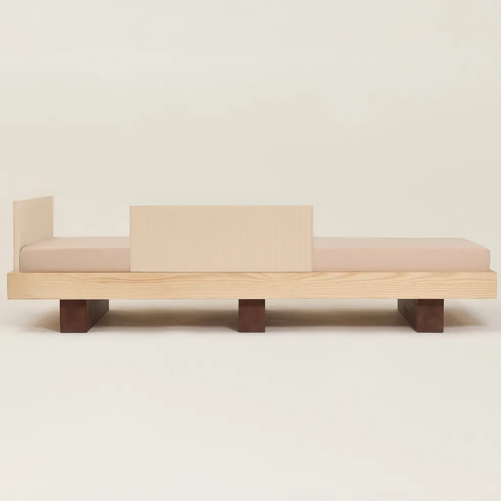 Lit junior en bois massif d'hévéa et frêne naturel 160x70cm Heju x Nobodinoz - Nobodinoz