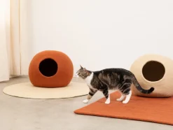 Lit pour chat en laine rouille 38cm Lora - Myfelt