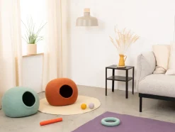 Lit pour chat en laine turquoise 38cm Fine - Myfelt