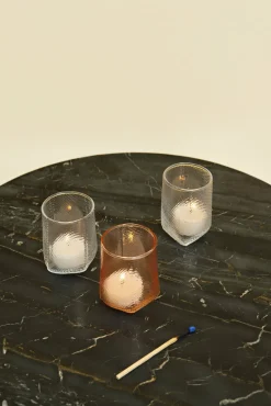 Lot de 2 bougeoirs en verre transparent Tela Votive - HAY
