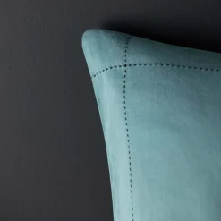 Lot De 2 Taies D'oreiller Anouk Vert De Gris Et Noir - Madura