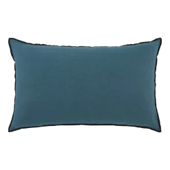 Lot De 2 Taies D'oreiller Carlina Bleu Vert Et Bourdon Noir - Madura