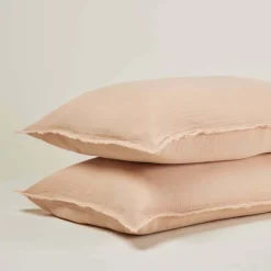Lot De 2 Taies D'oreiller Lou Rose Pêche - Madura
