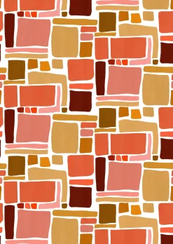 2 lés de papier peint intissé terracotta 96x270cm Dédales - Edito
