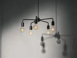 Lustre 5 branches Leonard noir 46 cm - Audo