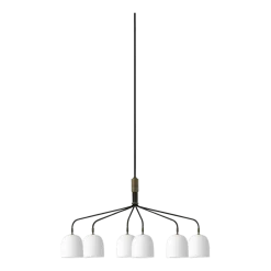 Lustre à 6 bras blanc base noire 16 cm Howard Chandelier - Gubi